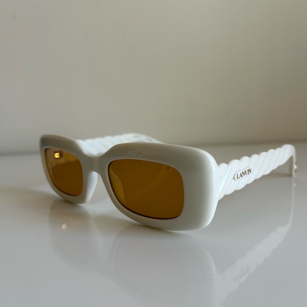Lanvin White Sunglasses with Yellow Lenses
